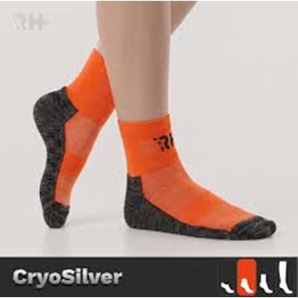 Cryo Silver +Havlu Taban Kısa Çorap Turuncu/Siyah (Erkek)
