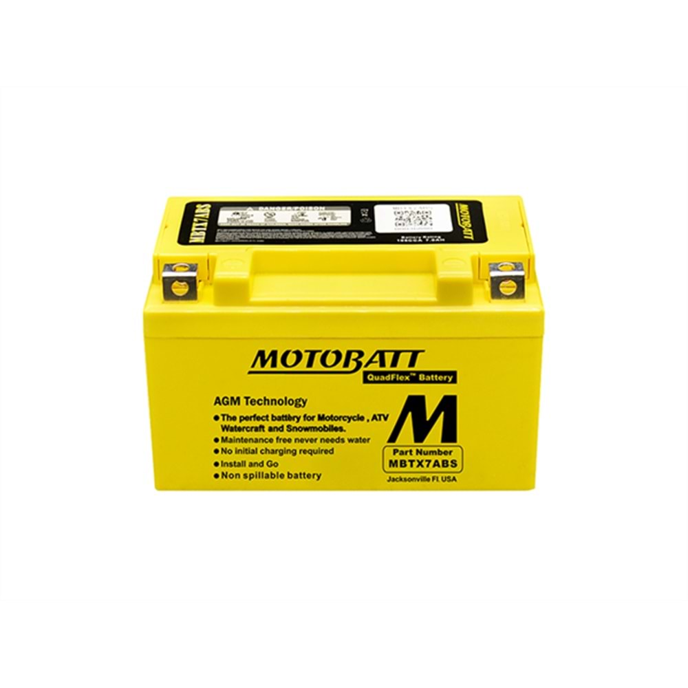 MOTOBATT QUADFLEX 2 KUTUP 7 Ah 105 CCA (MBTX7ABS) AKÜ