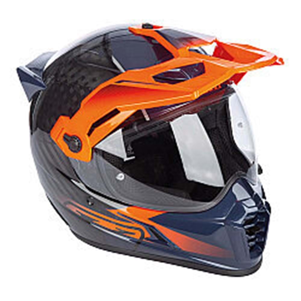 Klim Krios Pro Carbon Echo Adv Rally Motosiklet Kaskı Siyah / Oranj