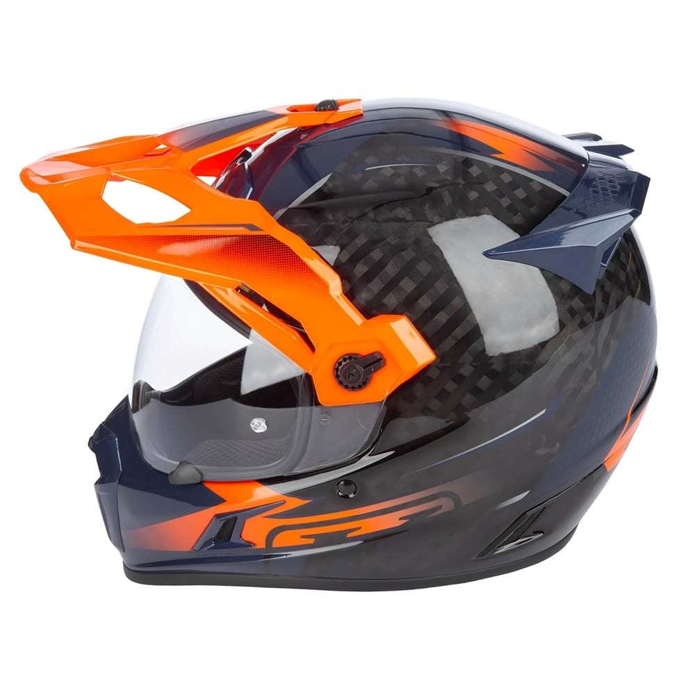 Klim Krios Pro Carbon Echo Adv Rally Motosiklet Kaskı Siyah / Oranj