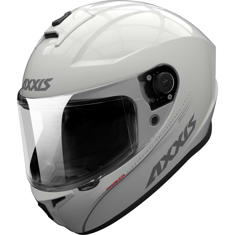 AXXIS DRAKEN SOLİD GLOSS PEARL KASK- BEYAZ - S