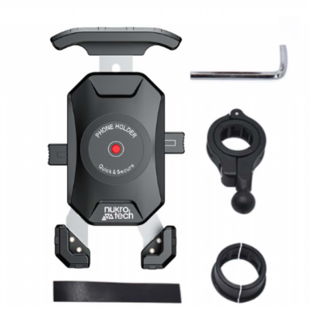 Nukrotech TN Motosiklet Ayna ve Gidon Bağlantı Arpartlı Telefon Tutucu