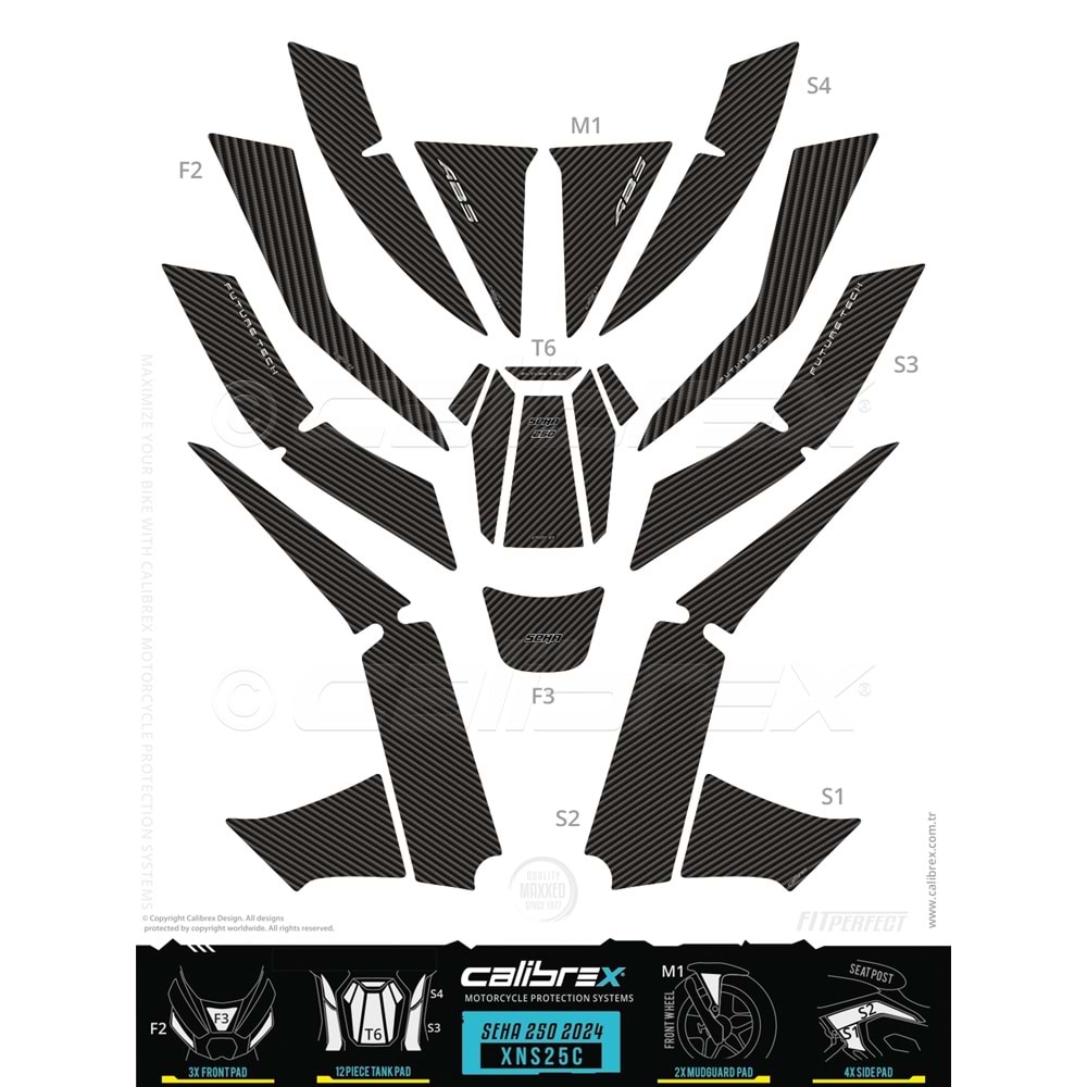 KANUNİ SEHA 250 TANK PAD SETİ - KARBON