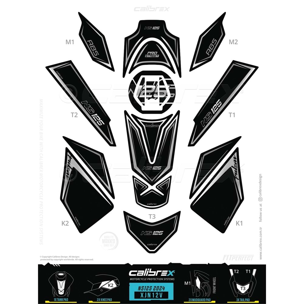 BAJAJ PULSAR NS 125 CALİBREX TANK PAD SETİ