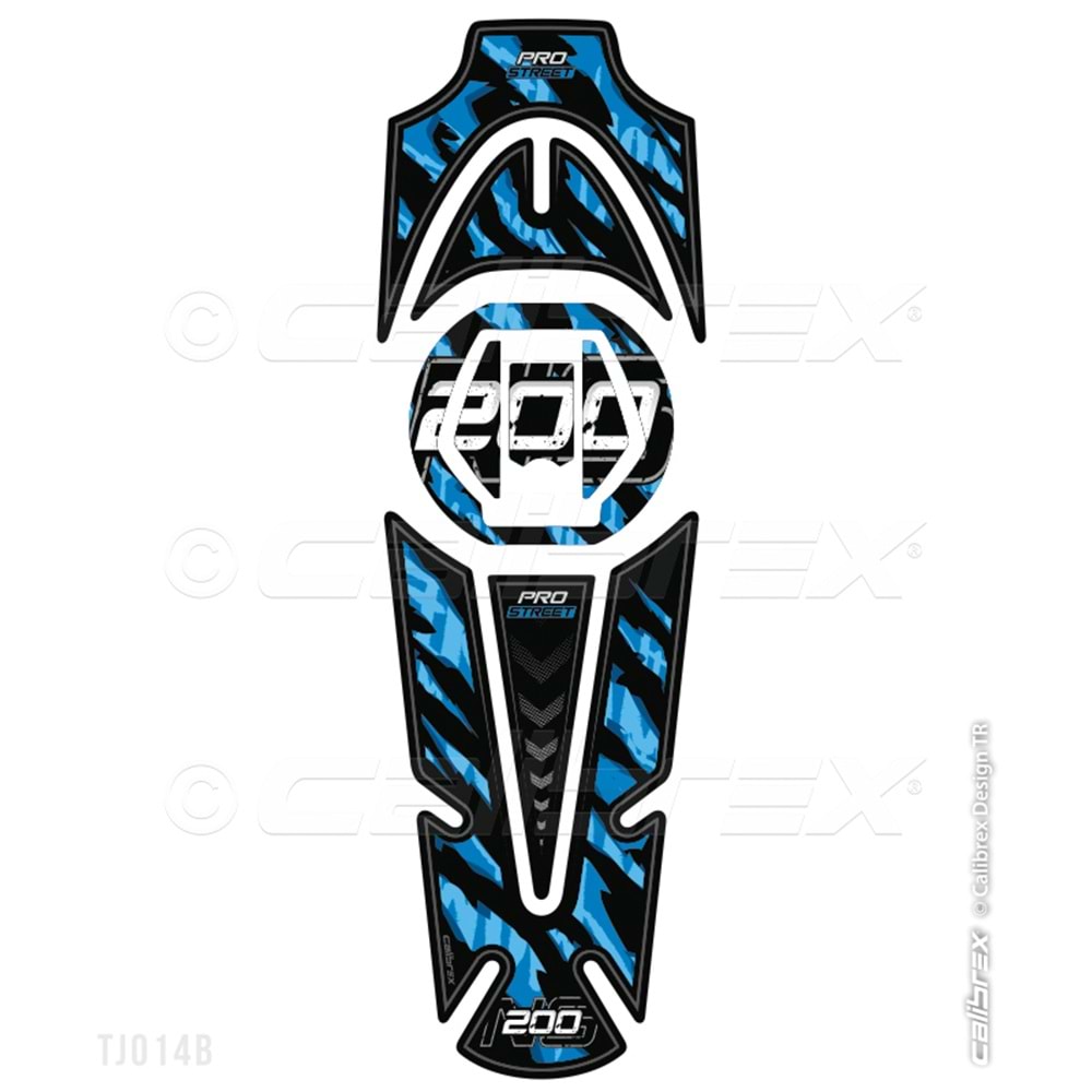 BAJAJ PULSAR 200NS CALİBREX TANK PAD - SİYAH - MAVİ