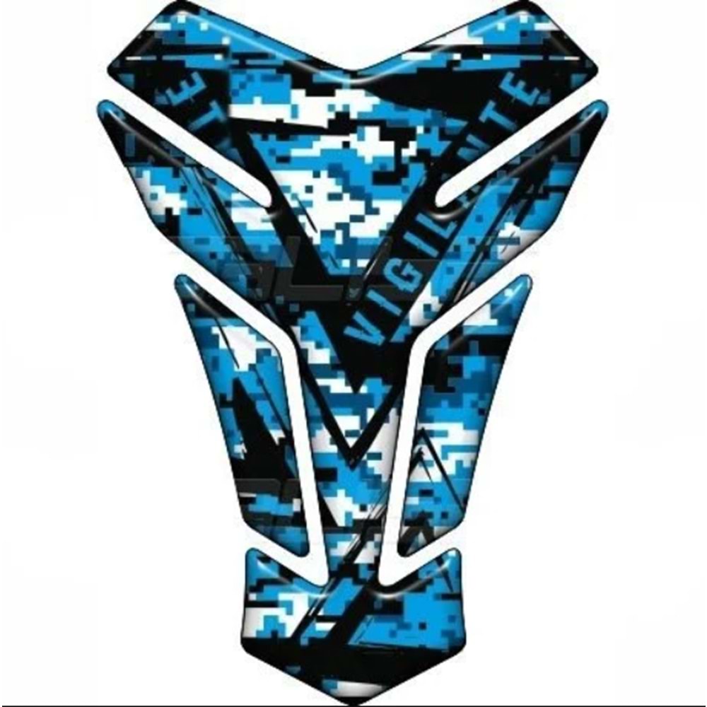 VİGİLANTE MAVİ BEYAZ SİYAH TANK PAD TPU233