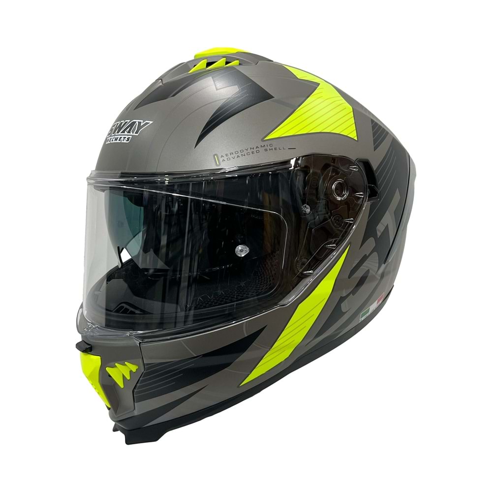 SWAY FS-865 ST MOTOSİKLET KASKI - TİTANİUM YELLOW - XXL