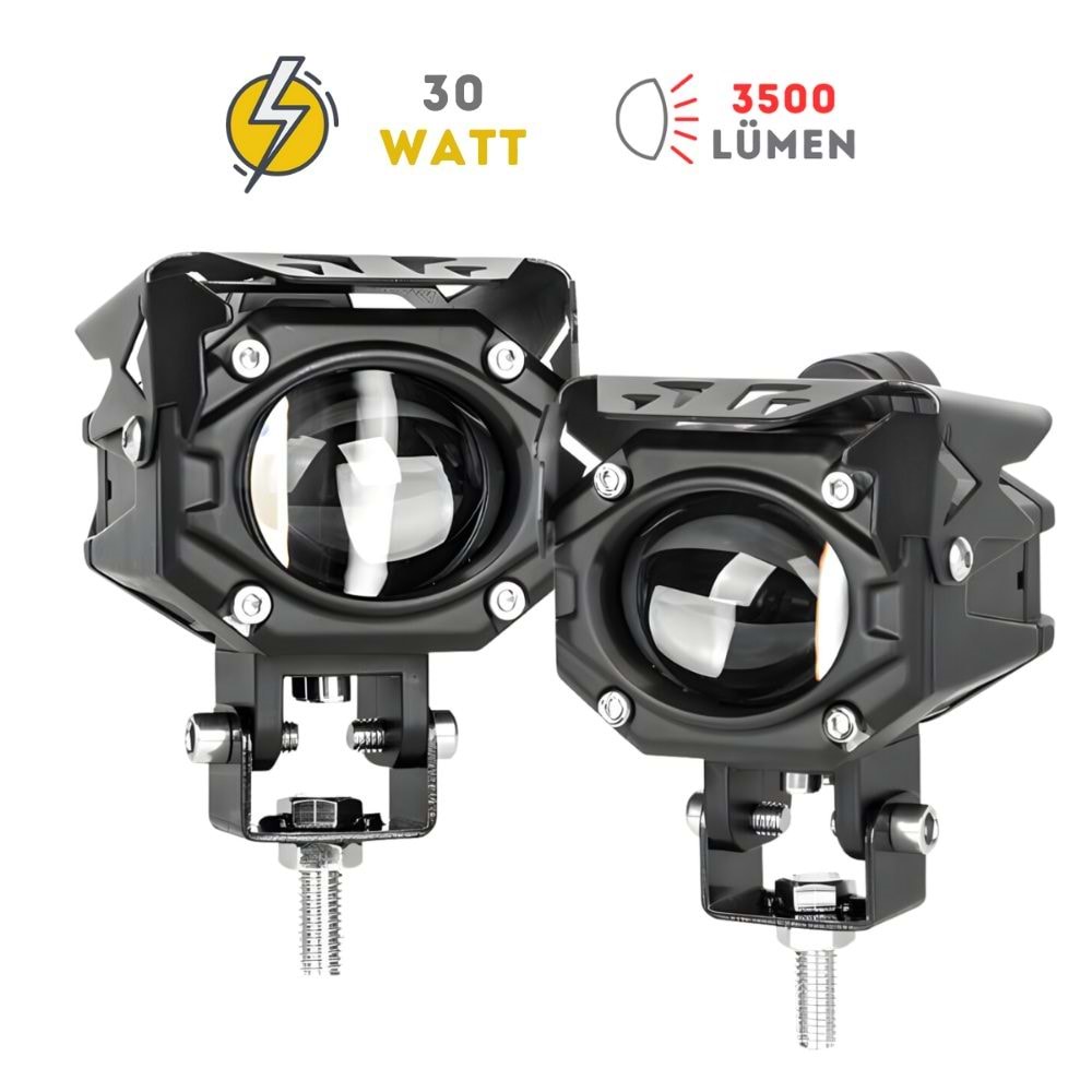 Knmaster Scorpion 30W 3 Renkli Motosiklet Led Sis Farı
