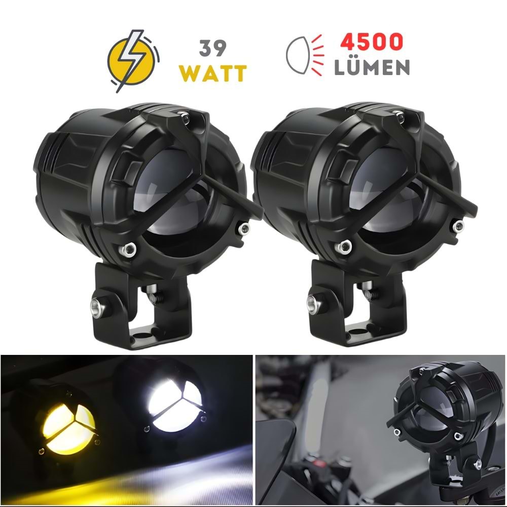 Knmaster Overkill 39W 3 Renkli Motosiklet Led Sis Farı