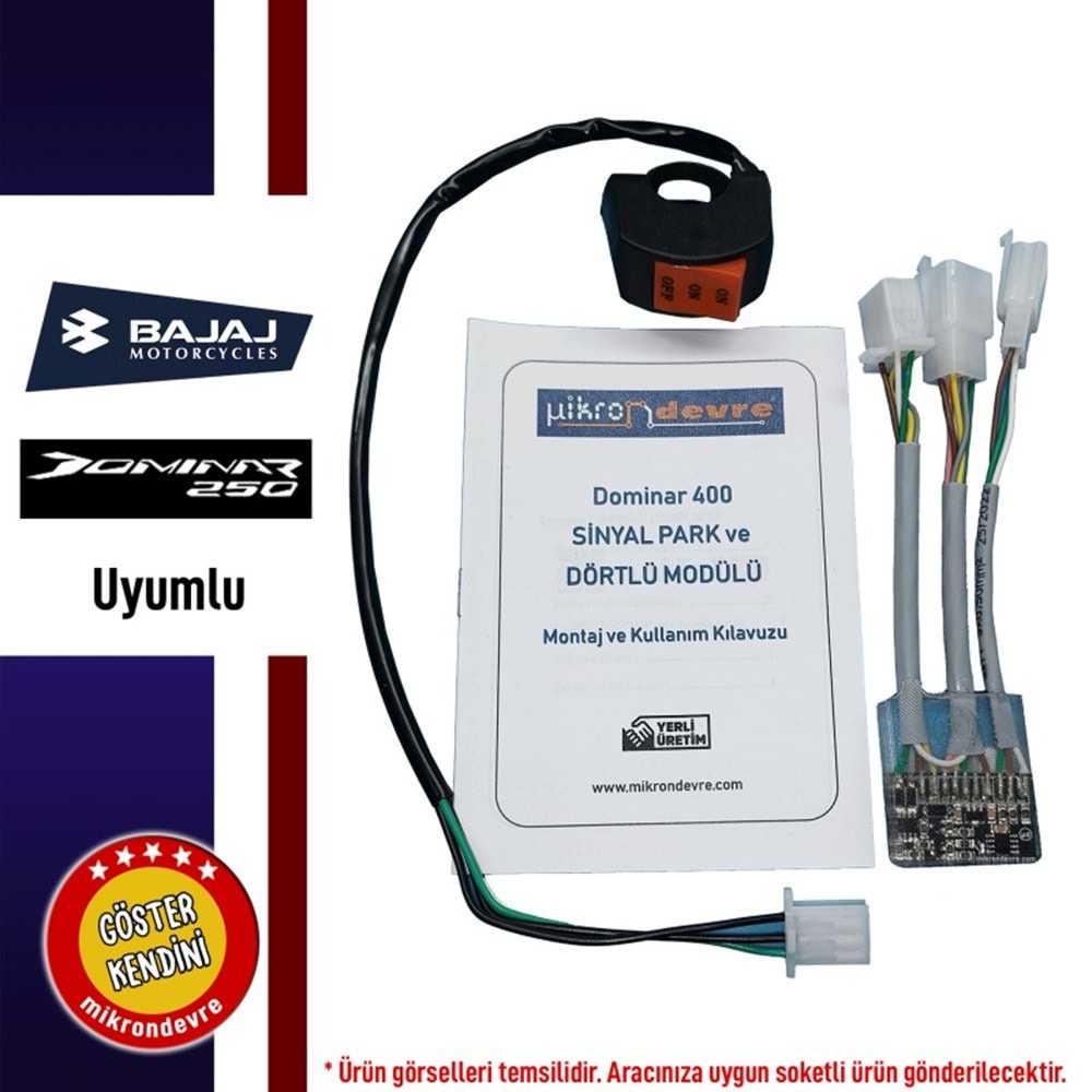 BAJAJ D400UG/D250 UYUMLU SİNYAL PAK VE DÖRTLÜ MODÜLÜ