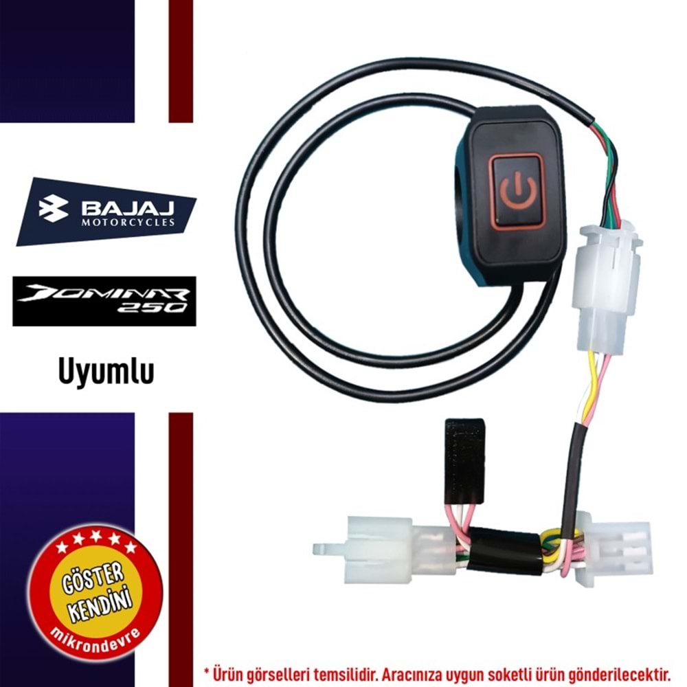 BAJAJ D250/D400UG UYUMLU IŞIKLI DÖRTLÜ DÜĞMESİ