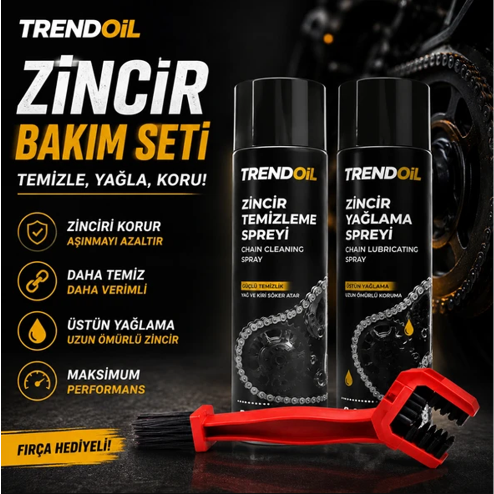 TRENDOIL ZİNCİR BAKIM SETİ (Özel Kutu Temizleme Fırçalı Set)