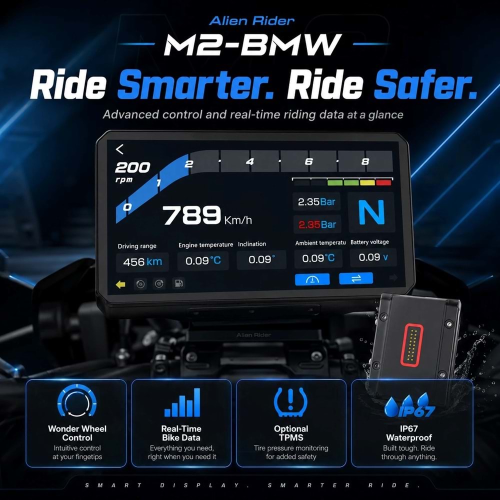 ALİENRİDER M2-BMW 6.2 AKILLI SÜRÜŞ EKRANI CARPLAY/ ANDROİD AUTO Ekran koruyucu hediyeli