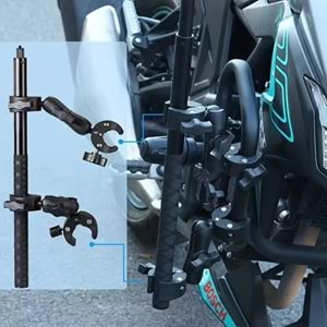 KNMASTER MC200LÇift Bağlantılı Motosiklet Aksiyon Kamera Destek Aparatı