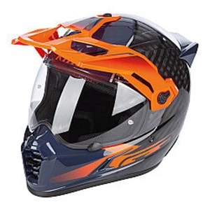 Klim Krios Pro Carbon Echo Adv Rally Motosiklet Kaskı Siyah / Oranj