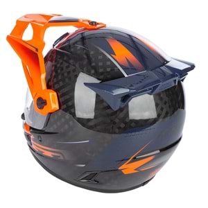 Klim Krios Pro Carbon Echo Adv Rally Motosiklet Kaskı Siyah / Oranj