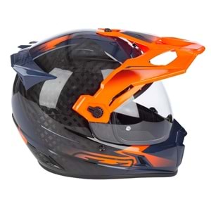 Klim Krios Pro Carbon Echo Adv Rally Motosiklet Kaskı Siyah / Oranj