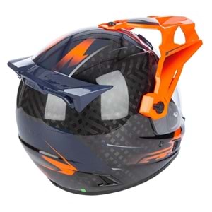 Klim Krios Pro Carbon Echo Adv Rally Motosiklet Kaskı Siyah / Oranj