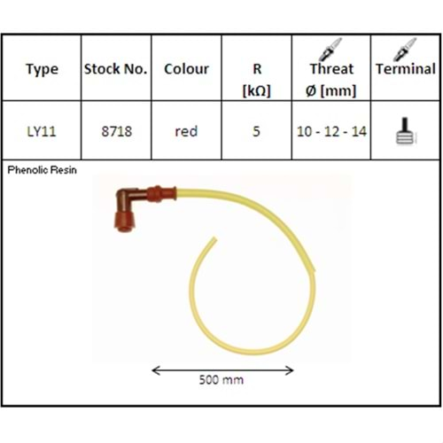 NGK BUJİ BAŞLIĞI KABLOLU LY11 50 CM