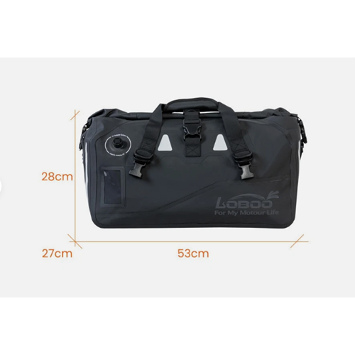 LOBOO PVC MOTOSİKLET ÇANTASI 40LT SİYAH
