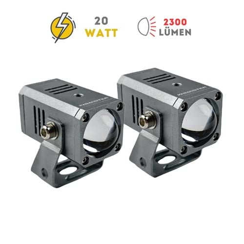KNMASTER SCORİ 20W 3 RENKLİ MOTOSİKLET LED SİS FARI