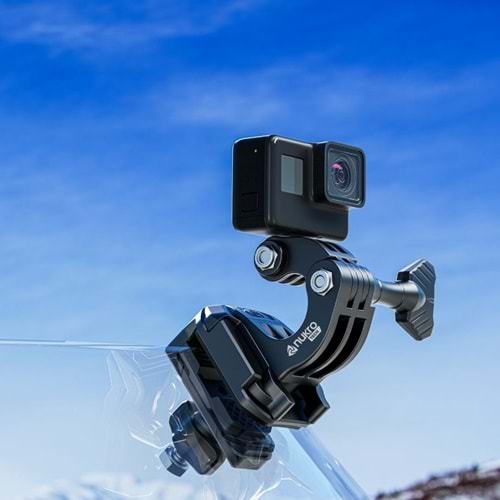 MOTOSİKLET ÖN CAMI İÇİN AKSİYON KAMERA MONTAJ SETİ QDM-200 NUKROTECH