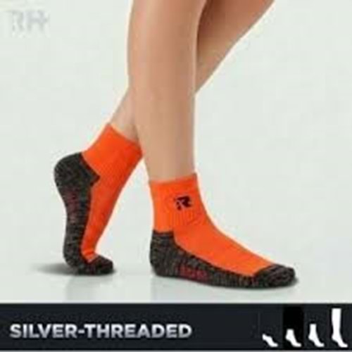 Cryo Silver +Havlu Taban Kısa Çorap Turuncu/Siyah (Erkek)
