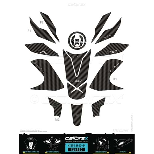 BAJAJ PULSAR N250 CALİBREX TANK PAD SETİ