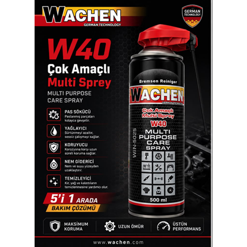 WACHEN W40 ÇOK AMAÇLI PAS ÇÖZÜCÜ MULTİ SPREY 500ML