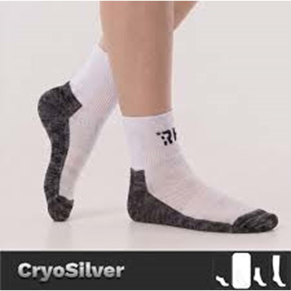 CryoSilver + Havlu Taban Kısa Çorap— Beyaz