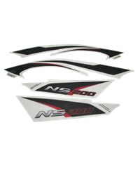 SELE ALTI PANEL ETİKETİ TAKIM NS200 RENK:BEYAZ PULSAR 200NS/BAJAJ