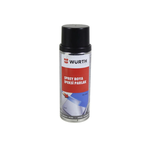 WÜRTH İPEKSİ PARLAK SİYAH SPREY TAMPON BOYASI 400 ml
