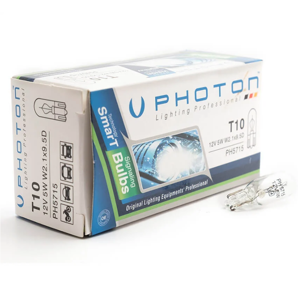 PHOTON T10 12V W5W (10 ADET) DİPSİZ STANDART AMPUL (PH5715)