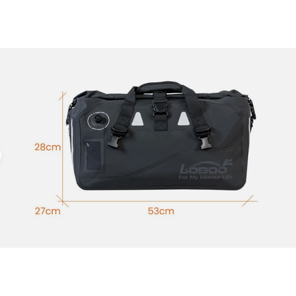 LOBOO PVC MOTOSİKLET ÇANTASI 40LT SİYAH
