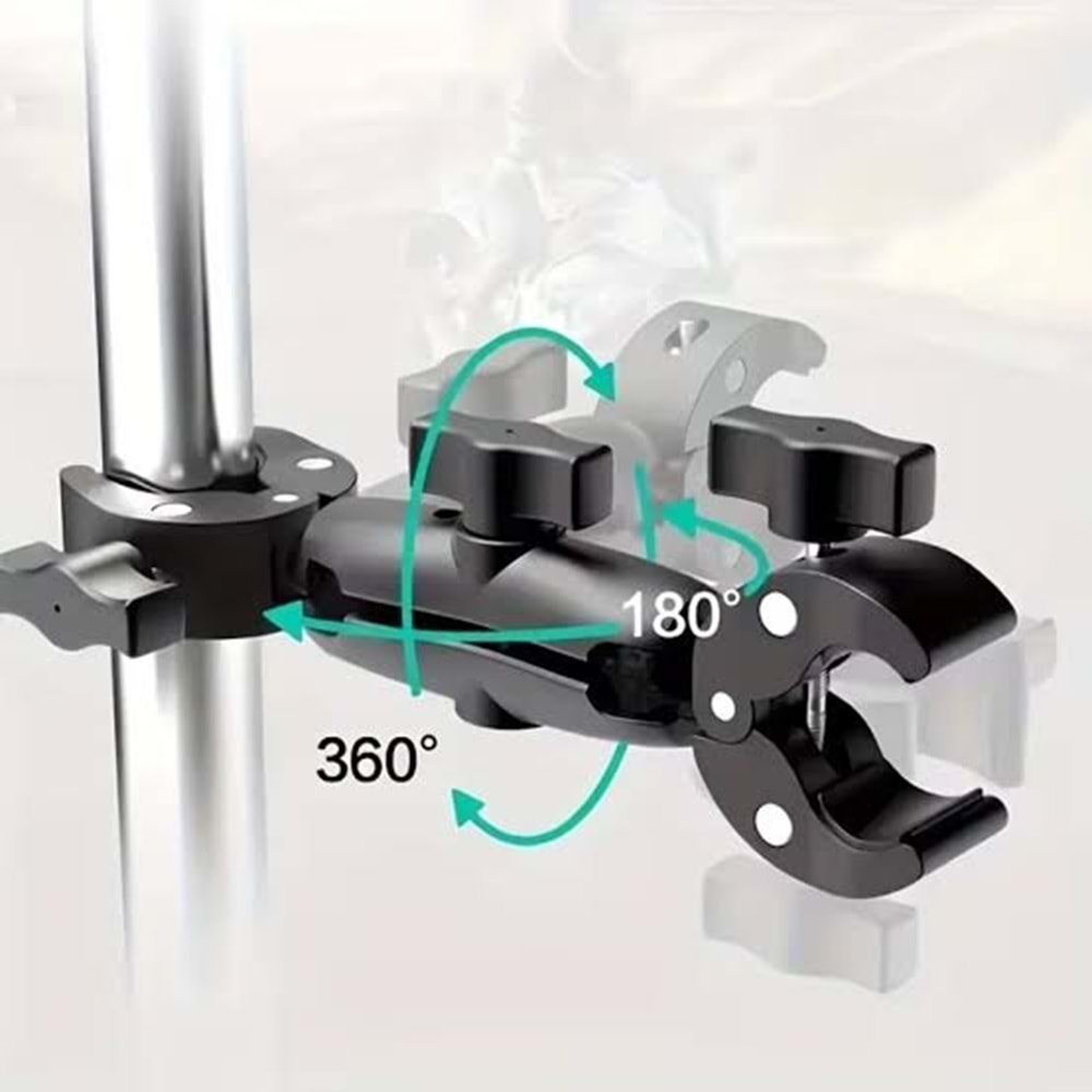 KNMASTER MC200LÇift Bağlantılı Motosiklet Aksiyon Kamera Destek Aparatı