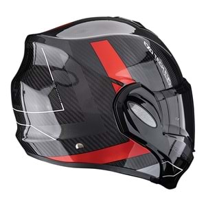 Scorpion Exo-Tech Evo Carbon CAD Çene Açılabilir Motosiklet Kaskı Siyah / Kırmızı