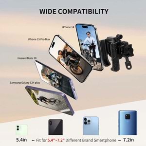 MECHRIG 10mm BORU ÇAPI UYUMLU MOTOSİKLET DİKİZ AYNASI TELEFON TUTUCU