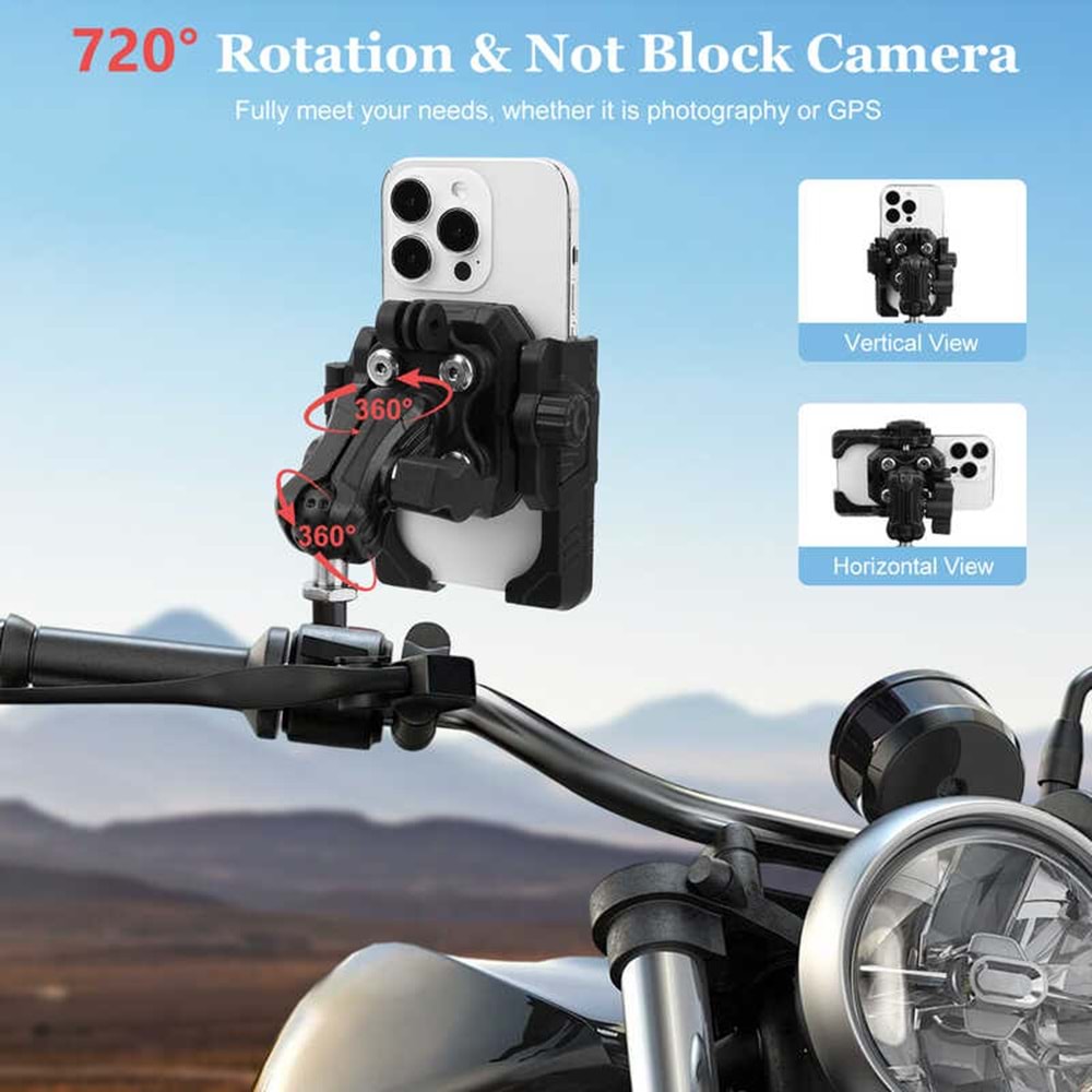 MECHRIG M10 VİDALI MOTOSİKLET TELEFON TUTUCU