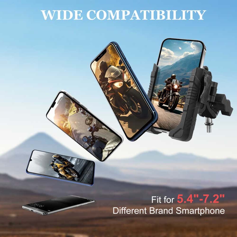 MECHRIG M10 VİDALI MOTOSİKLET TELEFON TUTUCU