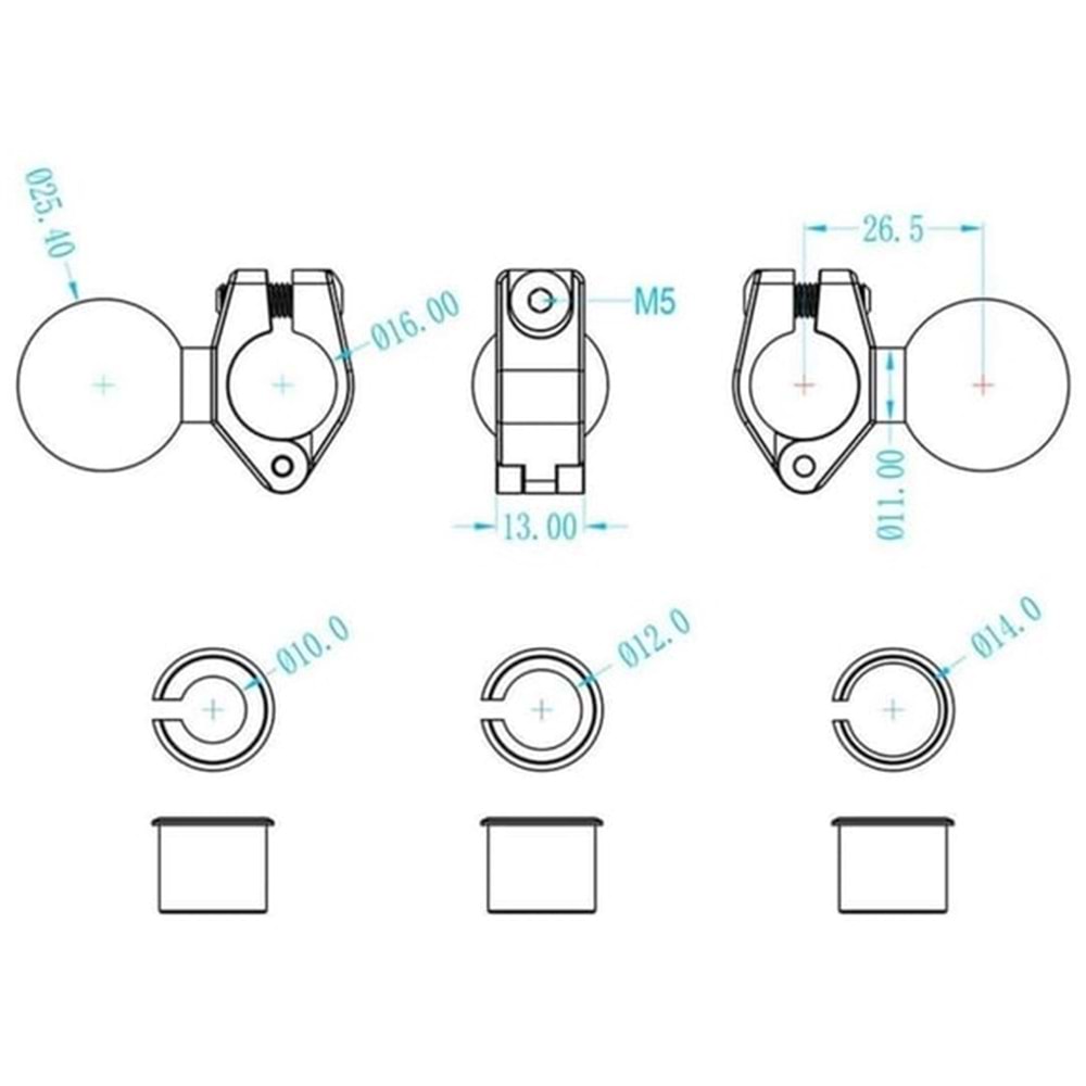 25mm Toplu Vespa Ayna ÇubuğuKelepçesi