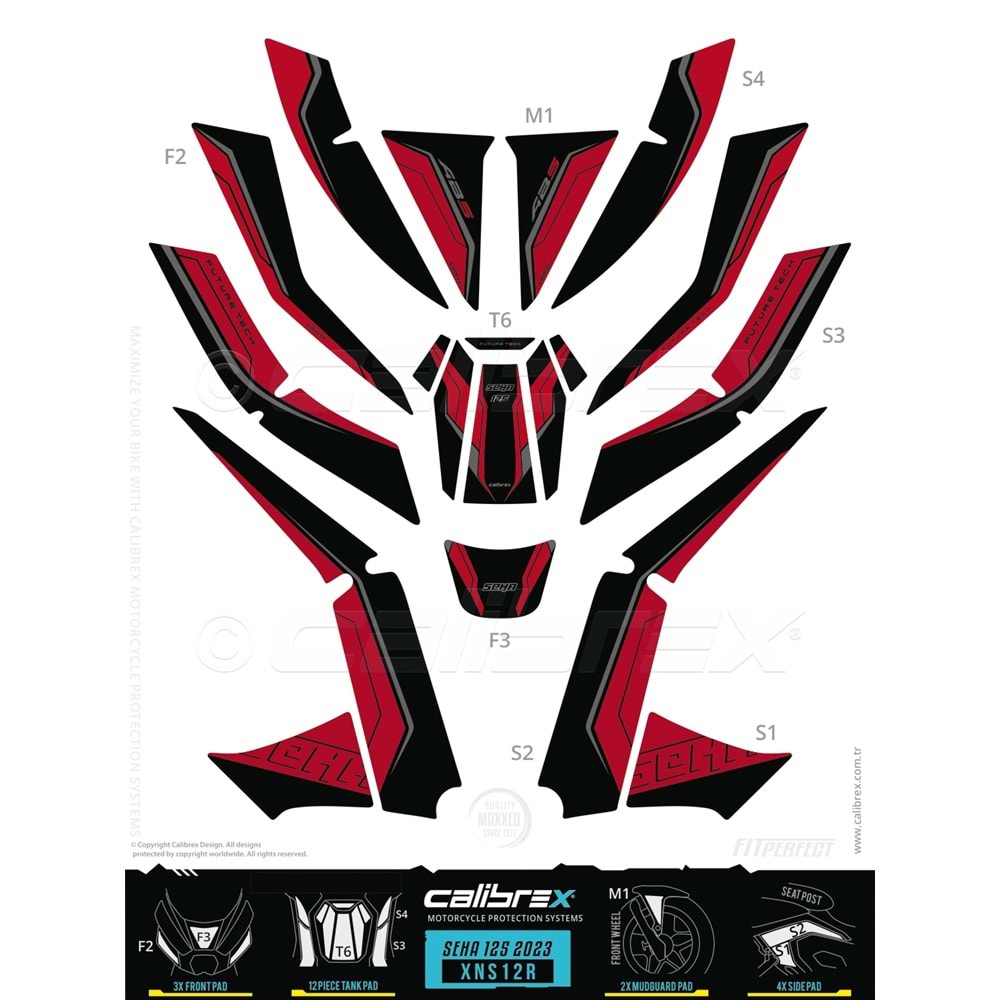 KANUNİ SEHA 125 TANK PAD SET - KIRMIZI