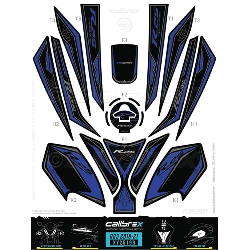 YAMAHA R25 FULL SET 13 PARÇA PAD TAKIMI