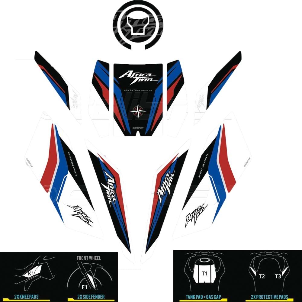 HONDA AFRİCA TWİN CRF1100L TRİCOLOR CALİBREX TANK PAD