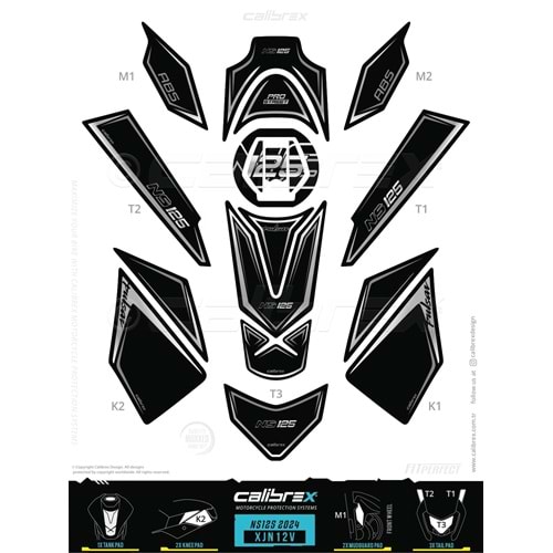 BAJAJ PULSAR NS 125 CALİBREX TANK PAD SETİ