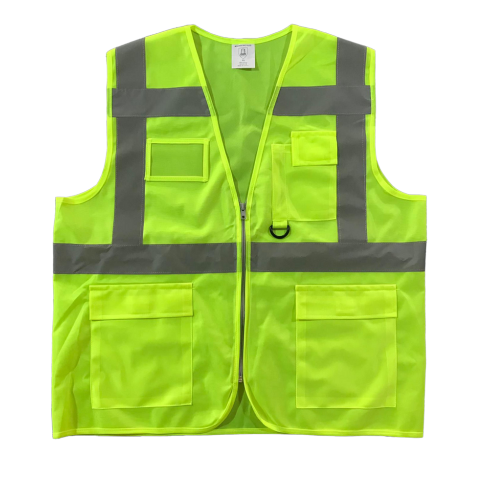 REFLEKTÖRLÜ CIRTLI MÜHENDİS TİP CEPLİ İKAZ YELEĞİ YEŞİL RENK 2XL