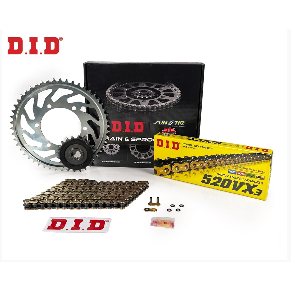 BAJAJ DOMİNAR 400 ÖN ARKA DİŞLİ JT D.I.D GOLD ZİNCİR 120 BAKLA