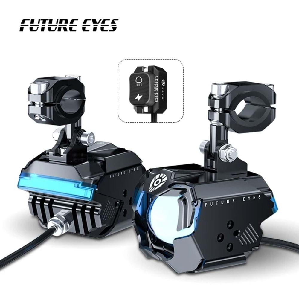 Future Eyes F30P Motosiklet Sis Farı120W Mavi Angel
